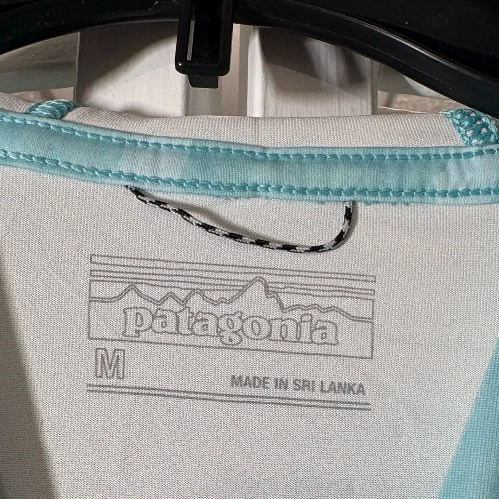 Patagonia Capilene Cool Daily Graphic Lightweight Hoodie Womens Aqua Blue Sz M - Picture 7 of 13